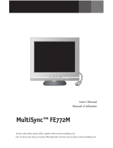 NEC FE772M-BK - MultiSync - 17" CRT Display Manuel utilisateur