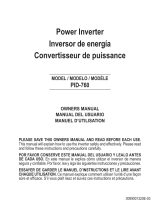 Schumacher Electric PID-760 Power Inverter Le manuel du propriétaire