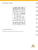 Behringer 110 VCO/VCF/VCA Legendary Analog VCO/VCF/VCA Module for Eurorack Mode d'emploi