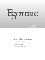Esoteric G-05 Le manuel du propriétaire
