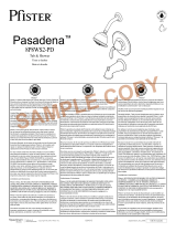Pfister Pasadena 8P8-WS-2PDYY Specification and Owner Manual