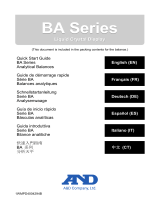 AND 162C-BA-BC BA Series Analytical Balances Mode d'emploi