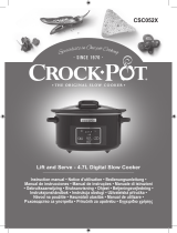 Crock-Pot CROCK POT CSC052X 4.7L Digital Slow Cooker Manuel utilisateur
