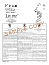 Pfister Serrano LG89-8SRC Specification and Owner Manual