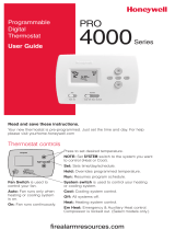 Honeywell PRO 4000 Series Programmable Digital Thermostat Mode d'emploi