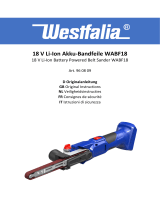 Westfalia 960809 18 V Li-Ion Battery Powered Belt Sander WABF18 Manuel utilisateur