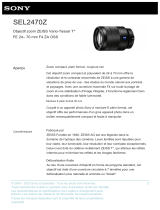 Sony Objectif Zeiss SEL-2470Z Monture E Plein Format 24-70 mm F4.0 Manuel utilisateur