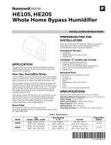 Honeywell HE105 Whole Home Bypass Humidifier Guide d'installation