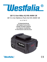 Westfalia 878475 18V Li Ion Battery Pack Mode d'emploi