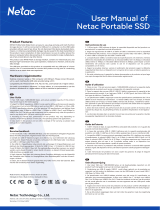 Netac 250 Go Externe SSD USB 3.2 Gén 2 Disque Dur Portatif Vitesse Jusqu'à 550MB/s Manuel utilisateur