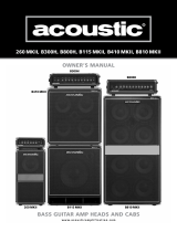 Acoustic B300H 300 W Bass Guitar Head Manuel utilisateur