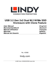 Lindy USB 3.2 Gen 2x2 Dual M.2 NVMe SSD Enclosure Manuel utilisateur