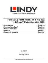 Lindy 70m Cat.6 HDMI 4K60, Audio, IR & RS-232 HDBaseT Extender Manuel utilisateur