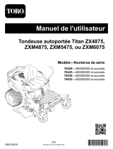 Toro Titan ZXM5475 Zero Turn Riding Mower Manuel utilisateur