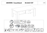LINEA NATURA Table basse 1 tiroir ANVERS imitation chêne vieilli/ béton Mode d'emploi