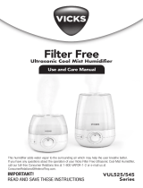 Vicks VUL525/545 Series Filter Free Ultrasonic Cool Mist Humidifier Manuel utilisateur