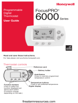 Honeywell FocusPRO 6000 Series Programmable Digital Thermostat Manuel utilisateur