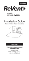 ReVent RVS130 Guide d'installation