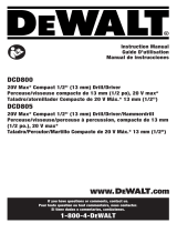 DeWalt DCD800B Manuel utilisateur