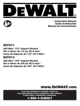 DeWalt DCF911 20V Max 1-2 Inch Impact Wrench Manuel utilisateur