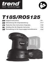 Trend T18S/ROS125B 125mm 18V Li-Ion TXLi Cordless Random Orbit Sander Manuel utilisateur