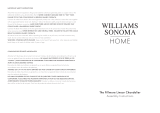 WILLIAMS SONOMA FILLMORE Manuel utilisateur