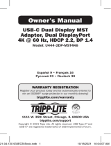 Tripp Lite TRIPP-LITE U444-2DP-MST4K6 USB-C Dual Display MST Adapter Le manuel du propriétaire