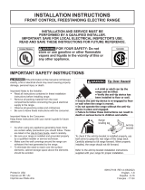 Frigidaire FCFE3083AS 30-Inch Stainless Steel Freestanding Electric Range Mode d'emploi