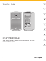 Behringer EUROPORT EPS500MP3 Ultra-Compact 500-Watt 8-Channel Portable PA System Mode d'emploi