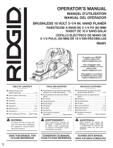 RIDGID R8481 18-Volt OCTANE Cordless Brushless 3-1-4 in. Hand Planer Manuel utilisateur