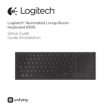 Logitech Illuminated Living-Room Keyboard K830 Manuel utilisateur