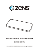ZENS ZEDC04B+ZEDC04W Fast Dual Wireless Charger Aluminium Manuel utilisateur