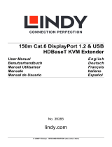 Lindy 150m Cat.6 DisplayPort 1.2, USB, IR & RS-232 HDBaseT KVM Extender Manuel utilisateur
