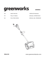 Greenworks 2600802LC 12'' Snow shovel Le manuel du propriétaire