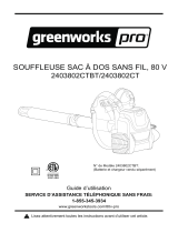 Greenworks 80V Backpack Blower Le manuel du propriétaire