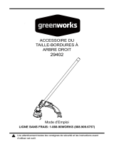 Greenworks 29402 18in String Trimmer Attachment Le manuel du propriétaire