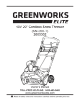 Greenworks 40V Snow Thrower Le manuel du propriétaire