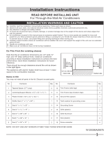 Frigidaire FHTE123WA2 Guide d'installation